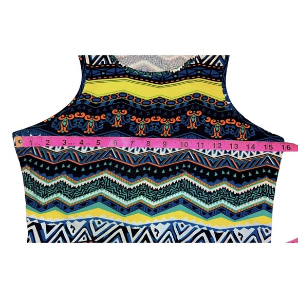 Love J Women's Body Con Dress Size M Aztec Pattern Stretch Tank Multicolor - Picture 2 of 6